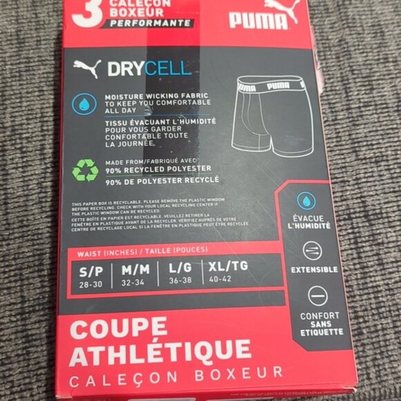 NWT PUMA Athletic fit boxer briefs, pk. of 3 black - Picture 4 of 4